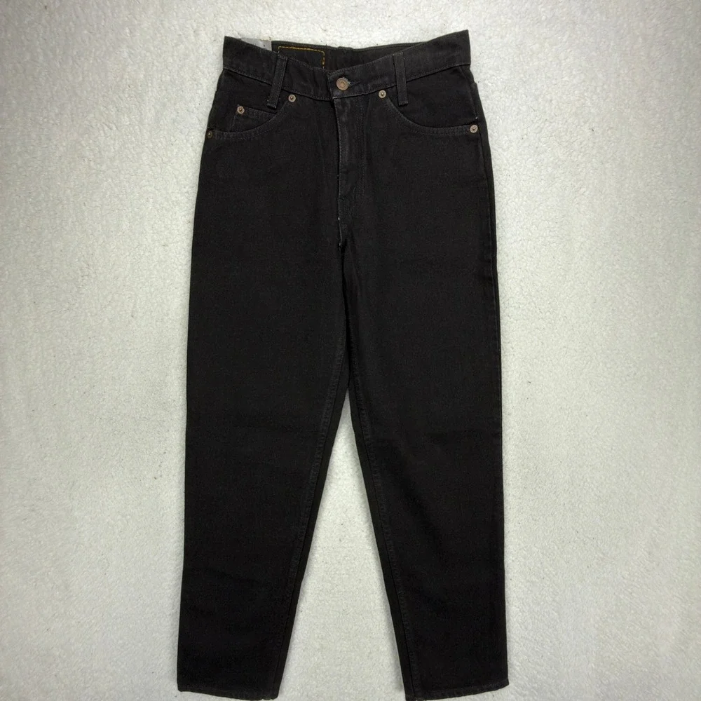 Vintage 90s Levis 550 Relaxed Fit Student Jeans Black Orange Tab 27x30 NOS NWT